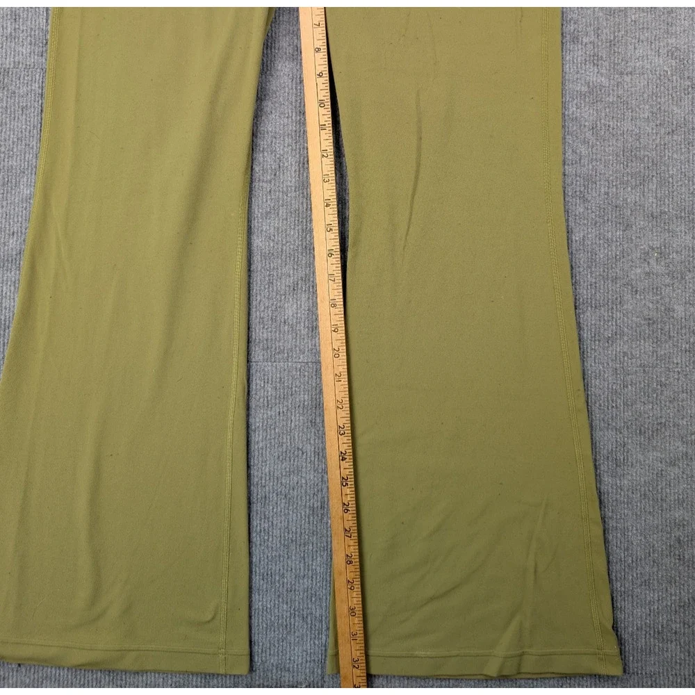 Lululemon Groove Nulu Pants Womens 14 Yoga Athleisure Flare Leggings Green Boot